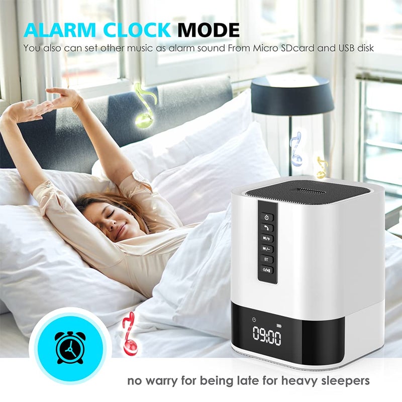 سماعة بلوتوث Hetyre Night Light 5 في 1 تعمل باللمس، مصباح بجانب السرير، قابل للتعتيم، متعدد الألوان، منبه لغرفة النوم، أفضل أفكار هدايا عيد الميلاد لـ 10 11 12 13 14 عامًا من الفتيات/الأولاد المراهقات - Image 5